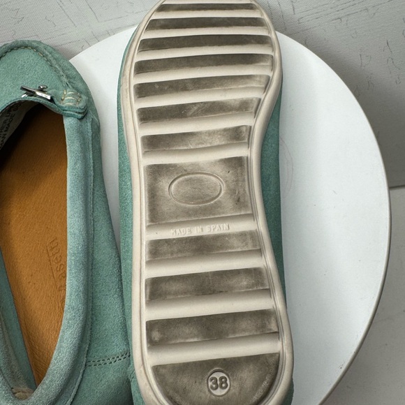 Mint Green Loafers with Silver Accent - Picture 5 of 7
